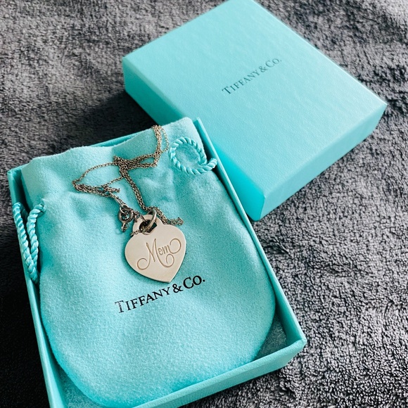 Tiffany & Co. "Mom" Heart Engraved Necklace - LIMITED EDITION! - Picture 1 of 2